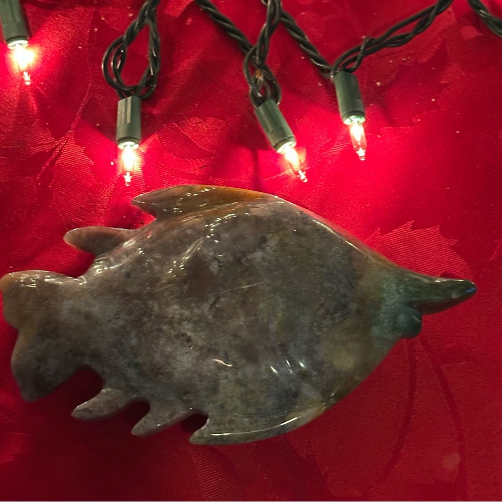 Decorative Fish-Shaped Carved Stone - Picture 1 of 3